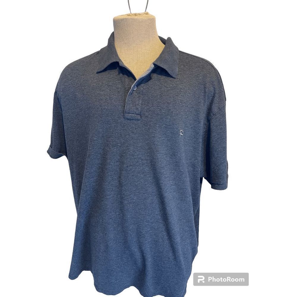 Vineyard Vines Man’s Polo Short Sleeves 3/4 Buttons Sz 2 XL Gray